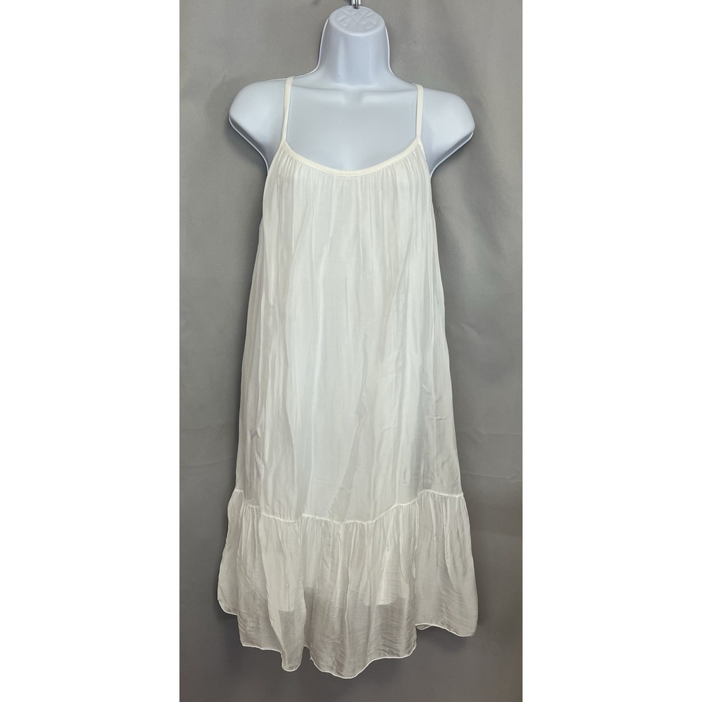 Bella Umbra Women's MIDI Dress White Sz Large Silk Made In‎ Italy White